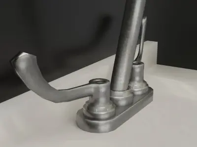 Low Poly Bathroom Sink For Games Low-poly 3D model