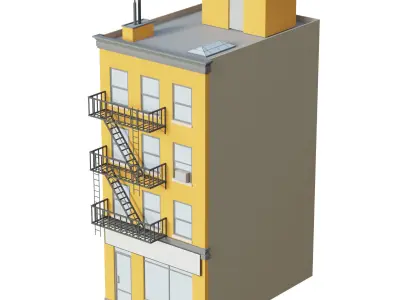 Apartment Building 5 Low-poly 3D model