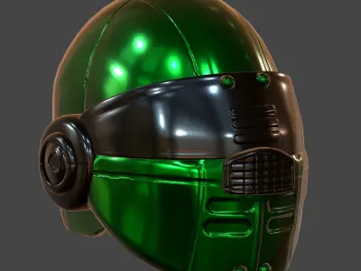 Helmet plastic  ball shaped Low-poly 3D model Low-poly 3D model