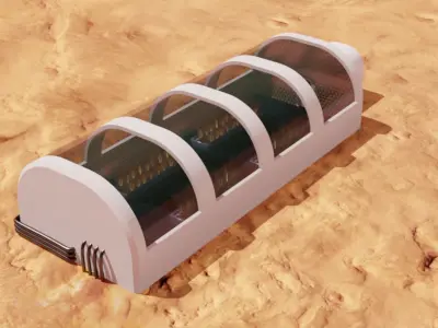 Mars farm Low-poly 3D model