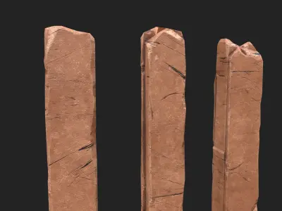 Basalt Rocks Platform  Low-poly 3D model