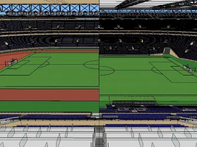 Stadium Renovation - from athletics to football 3D model