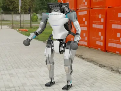 Atlas Robot Boston Dynamics Low-poly 3D model