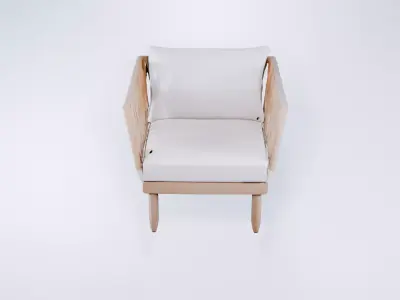 Low Poly Terrace Chair - Stylized Outdoor Furniture Model 3D model
