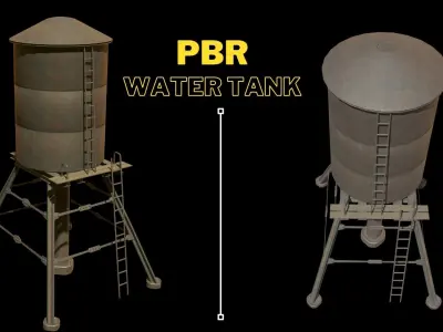 Water Tank PBR Low-poly 3D model Low-poly 3D model