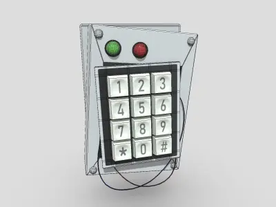 Keypad Door Lock Broken Low-poly 3D model