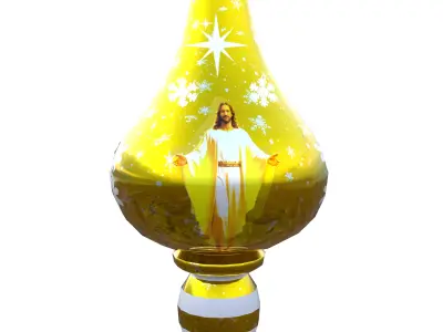 Christmas Ornament Gold Bauble PBR Holiday Decoration 3D Model Low-poly 3D model purchase