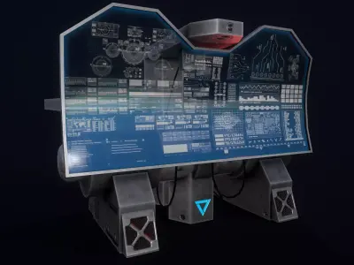Sci-Fi Console-Computer 7 Low-poly 3D model
