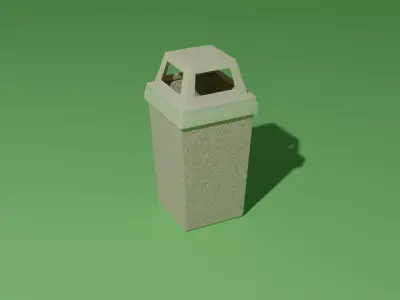 Trash bin Low-poly 3D model shop