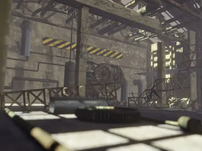 Old Factory building Low-poly 3D model