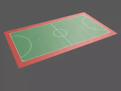 PBR Soccer and Football Court Floor Low-poly 3D model