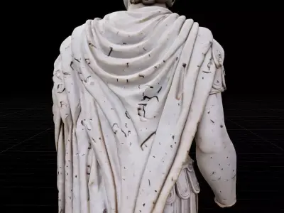 Roman Emperor Statue - High Poly PBR Ancient Commander Low-poly 3D model