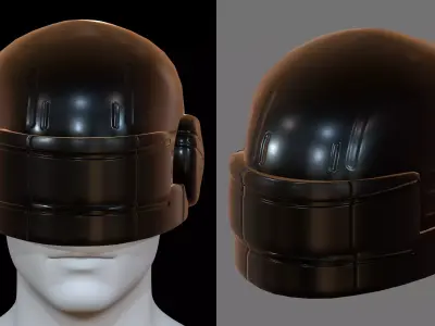 Gas mask helmet 3d model scifi Low-poly  Low-poly 3D model