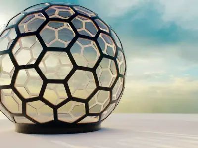 Glass dome with hexagon windows 3D model