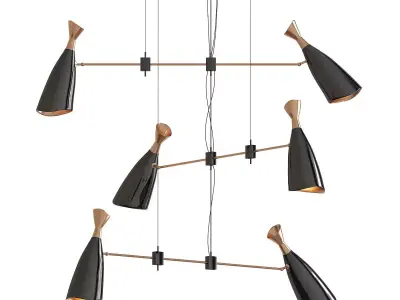 Replica lamp with wire hanging from it 3D model