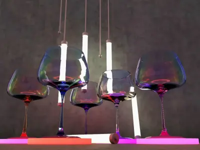 Wine Glassware Drink Set Cocktail 3D glass Montrachet  3D model