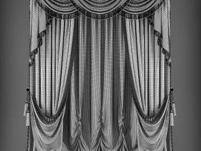 Curtain 3D model 350 Low-poly 3D model