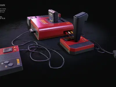 Retro Sci-Fi Japanese Gaming Console  UE5  Low Poly  PBR Low-poly 3D model