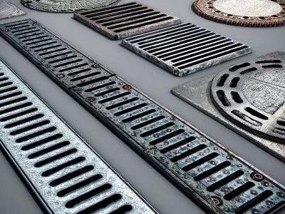 Manhole Covers Low-poly 3D model
