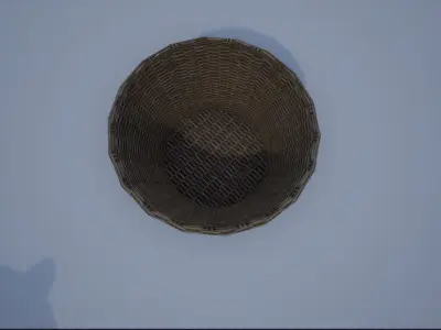 Empty Wicker Baskets Low-poly 3D model