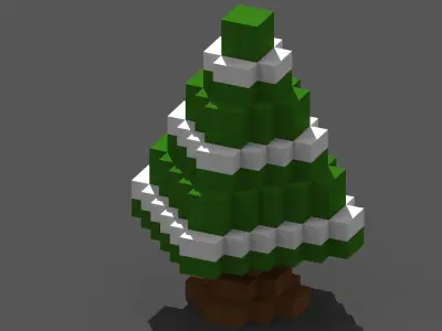 Xmas Tree Voxel - 3 Low-poly 3D model