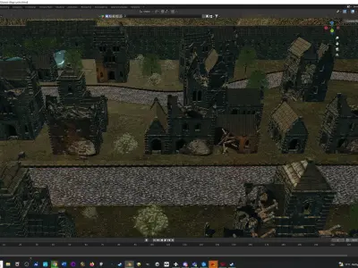 Lost City Modular Ruined Town Perfect for Game Development Low-poly 3D model