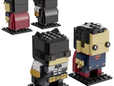 Lego BrickHeadz - 41610 Tactical Batman and Superman 3D model