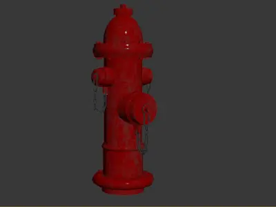 Lowpoly Firehydrant fire hydrant Low-poly 3D model