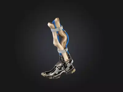 Cyborg Bone Strider Limb Low-poly 3D model