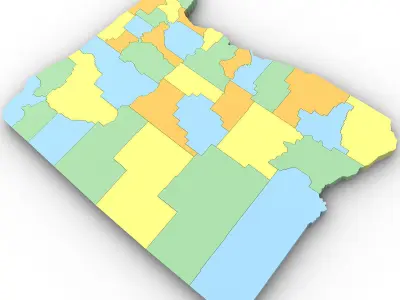 Oregon Political Map 3D model
