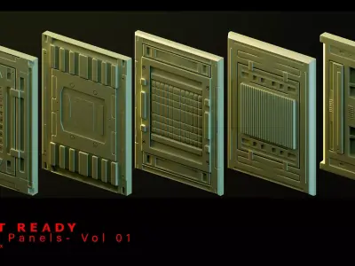 Sci-Fi Wall Panels- Printable Miniature Set 3D print model