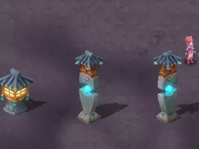 Cartoon hell - To hide Lead the way light 3D model