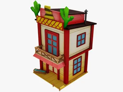 Old West Building Pack Low-poly 3D model