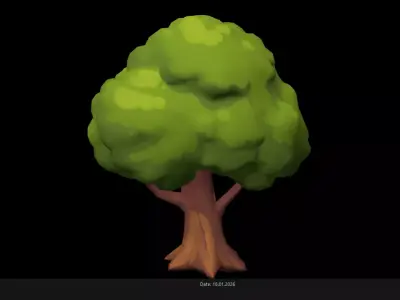Low Poly Stylized Green Tree Low-poly 3D model