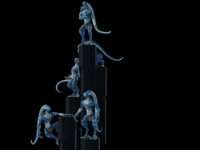 Alien 2 0 3 statue Low-poly 3D model