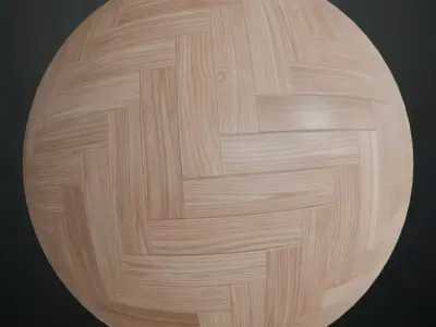 Antique High-Gloss Walnut Parquet PBR Seamless Texture