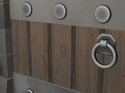 Medieval Door - Stylized Low-poly 3D model