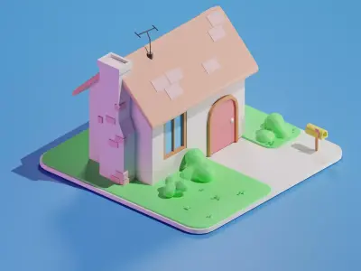Simple House 3D model shop