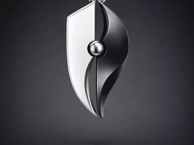 Angel vs Shadow Pendant   Sculptural 3D Printable Model 3D print model