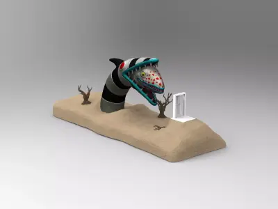 Beetlejuice Sandworm Diorama 3D print model