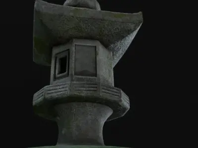 Japanese Stone Lantern  Low-poly 3D model