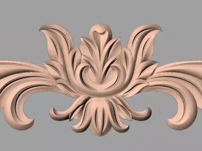 Door flower 3d relief models used for CNC router E002 3D model