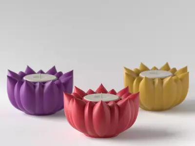 FLOWER TEALIGHT HOLDER 3D print model
