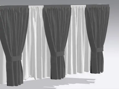Curtain Low-poly 3D model