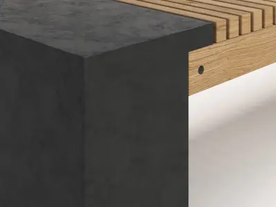 Urban Furniture Bench 03 Low-poly 3D model