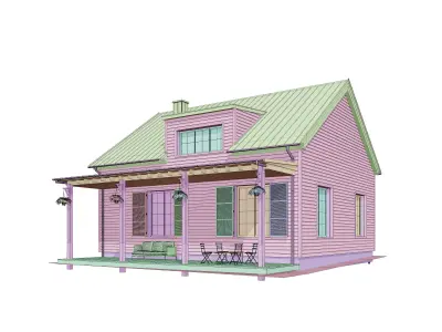 Classic Modern House Low-poly 3D model