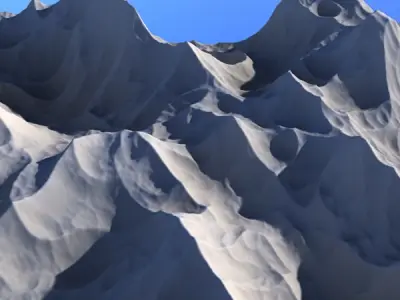 Mountains mountain range with clouds in sky 3D model