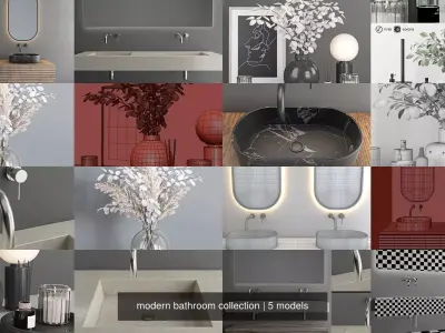 modern bathroom collection 3D Model Pack