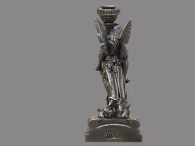church candle holder statue  3D model