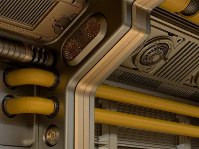 Sci Fi Modular Corridor ADVANCED EDITION 3D model